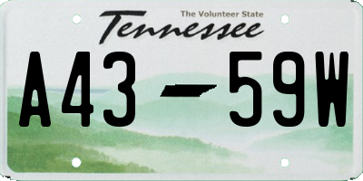 TN license plate A4359W