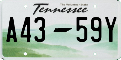 TN license plate A4359Y