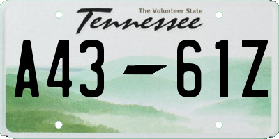 TN license plate A4361Z