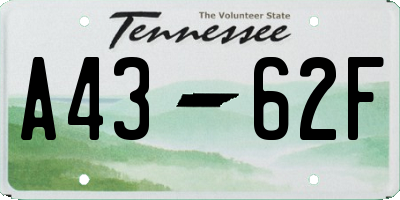 TN license plate A4362F