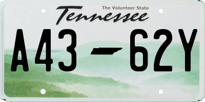 TN license plate A4362Y