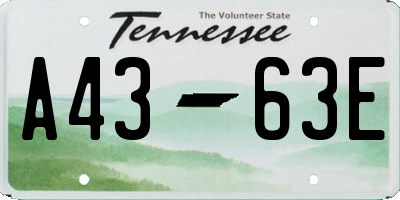 TN license plate A4363E