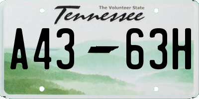 TN license plate A4363H