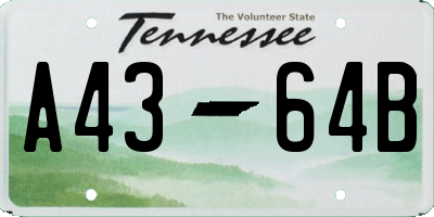TN license plate A4364B