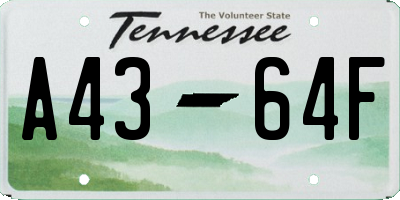 TN license plate A4364F