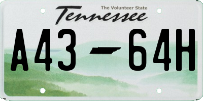 TN license plate A4364H