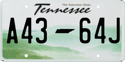 TN license plate A4364J