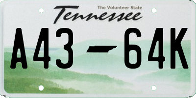 TN license plate A4364K