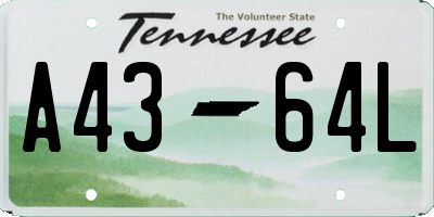 TN license plate A4364L