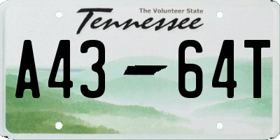 TN license plate A4364T