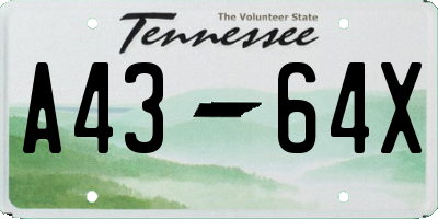 TN license plate A4364X