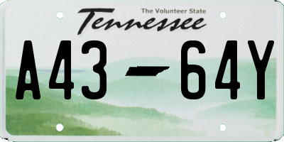 TN license plate A4364Y