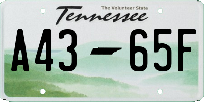 TN license plate A4365F