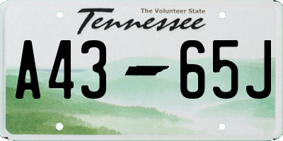 TN license plate A4365J