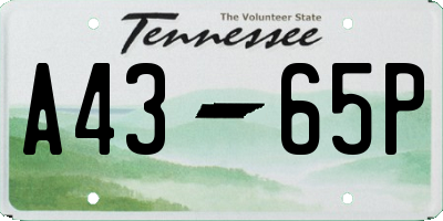 TN license plate A4365P