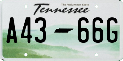 TN license plate A4366G