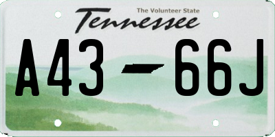 TN license plate A4366J