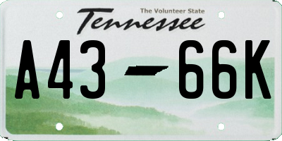 TN license plate A4366K