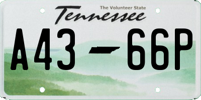 TN license plate A4366P