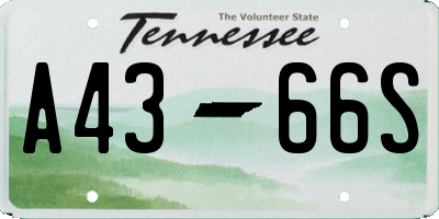 TN license plate A4366S