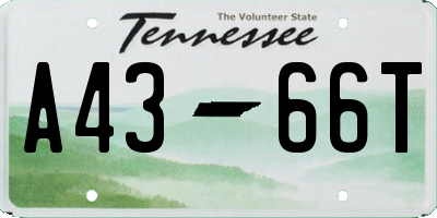 TN license plate A4366T