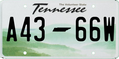 TN license plate A4366W