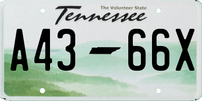 TN license plate A4366X