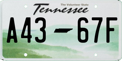 TN license plate A4367F