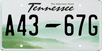 TN license plate A4367G