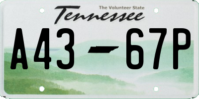 TN license plate A4367P