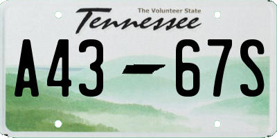 TN license plate A4367S