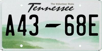 TN license plate A4368E