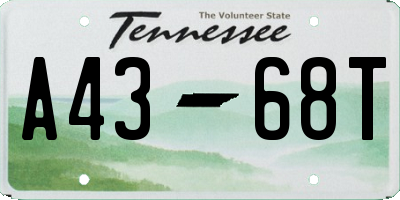 TN license plate A4368T