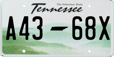 TN license plate A4368X