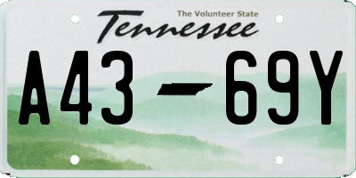 TN license plate A4369Y