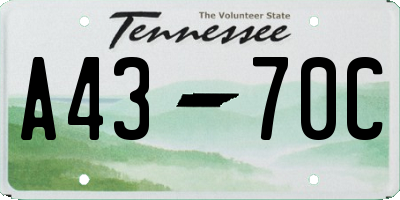 TN license plate A4370C