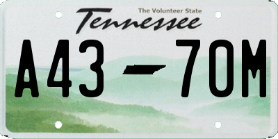 TN license plate A4370M