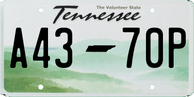 TN license plate A4370P