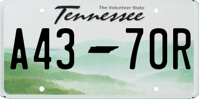 TN license plate A4370R