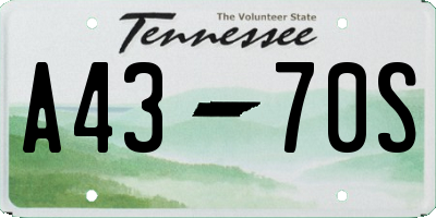 TN license plate A4370S