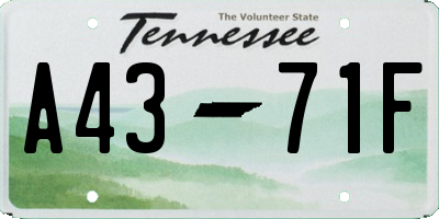 TN license plate A4371F