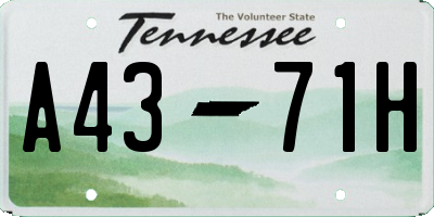 TN license plate A4371H