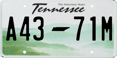 TN license plate A4371M