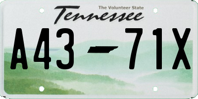 TN license plate A4371X