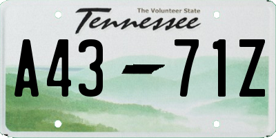 TN license plate A4371Z