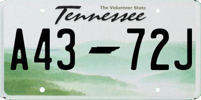 TN license plate A4372J