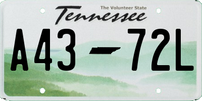 TN license plate A4372L