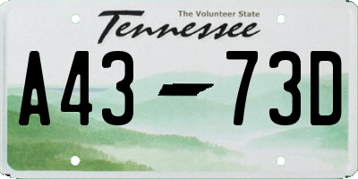 TN license plate A4373D