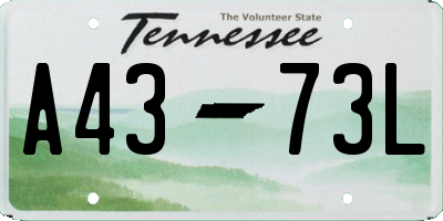 TN license plate A4373L