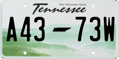 TN license plate A4373W
